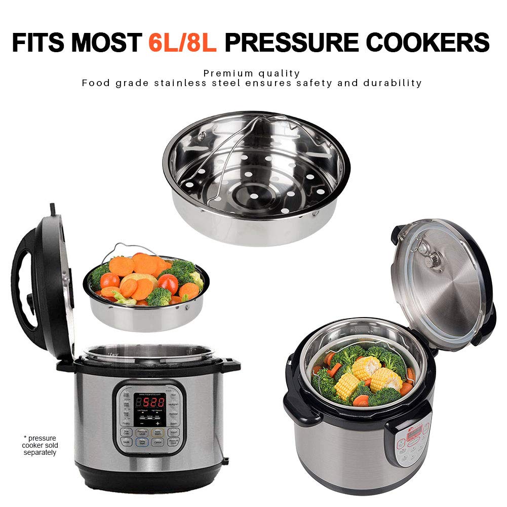 Secura Stainless Steel 6-quart Electric Pressure Cooker Steam Rack Steamer Basket Insert Set