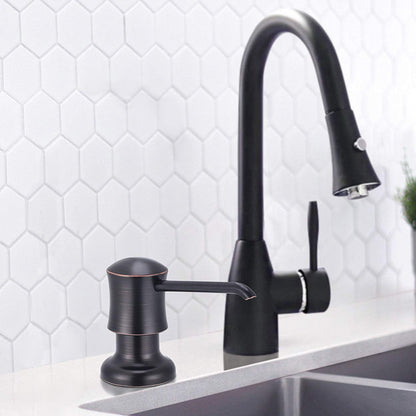 SAMODRA Sink Soap Dispenser for Kitchen Oil Rubbed Bronze Dish Lotion Dispenser 12 OZ Bottle Built in Design Refill from The Top