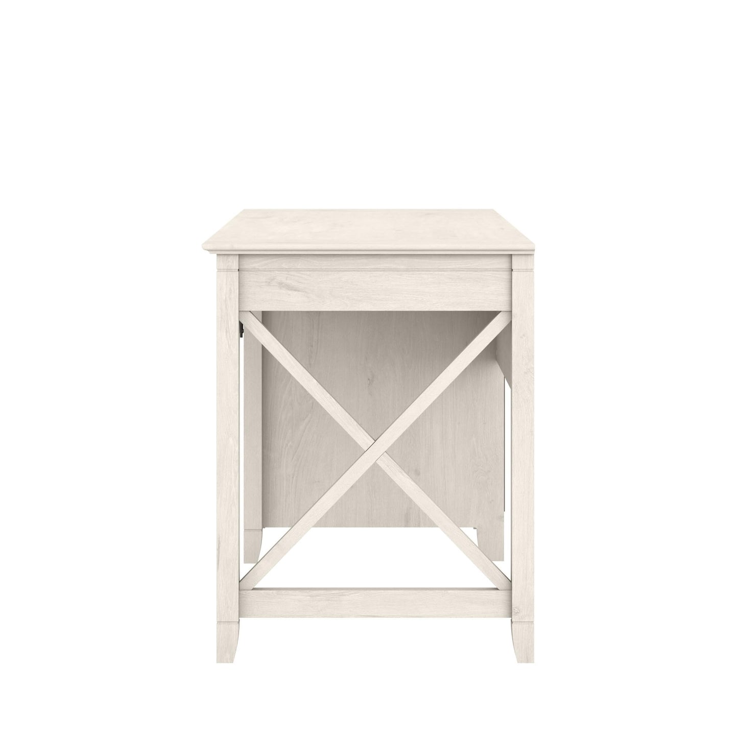 Bush Home Key West Computer Desk with Storage | Farmhouse PC Table for Home Office in Linen White Oak | 54W x 24D