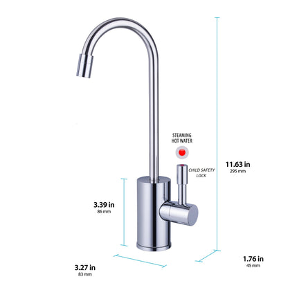 Ready Hot 41-RH-200-F570-CH Instant Hot Water Dispenser System, 2.5 Quarts Manual Dial Single Lever Hot Water Faucet, Polished Chrome