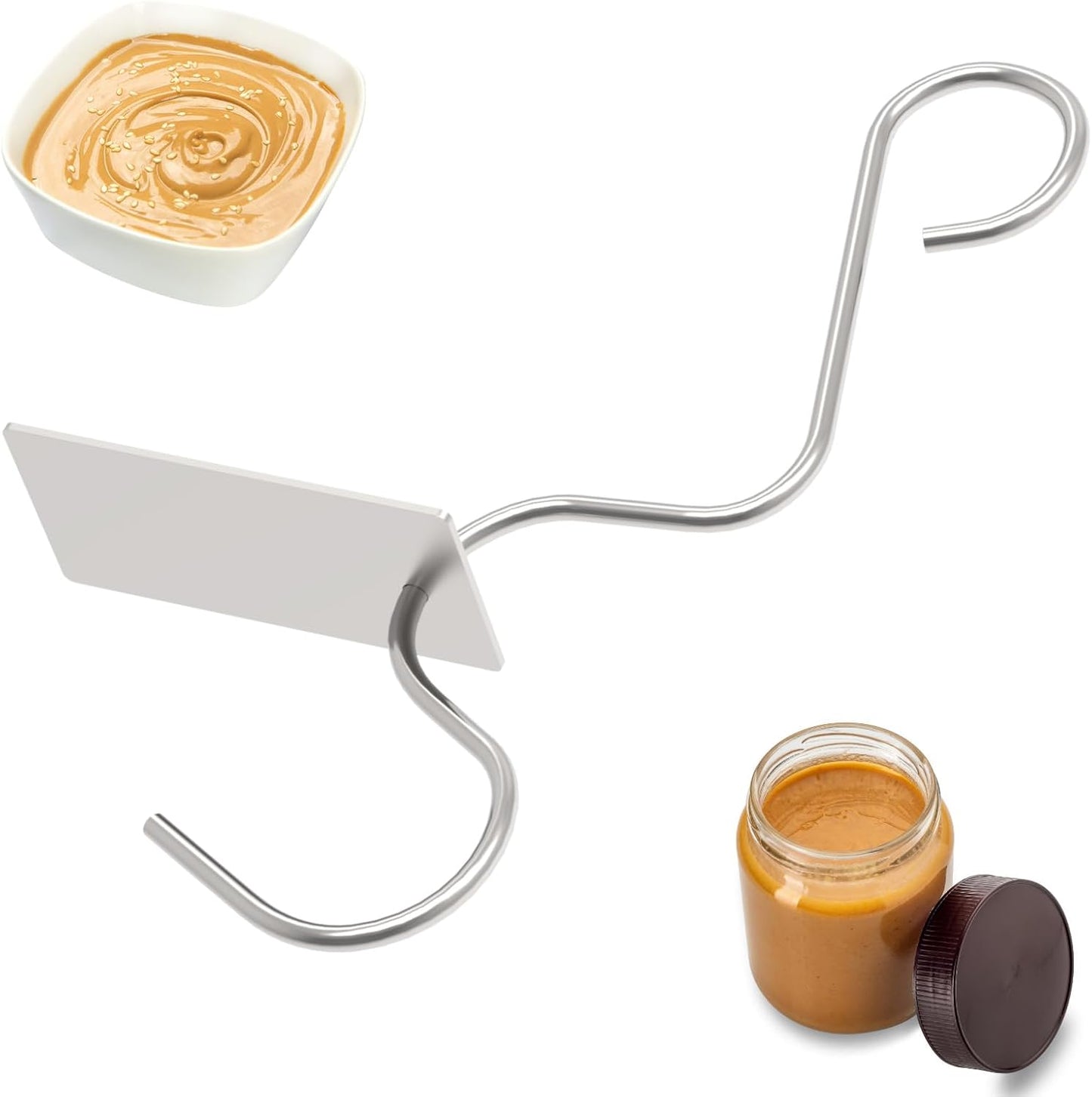 wanjiashanxuan Set Peanut Butter Stirrer Tool - Effortlessly Mixes Nut Butters, Perfect for Breads, Cakes & Cookies