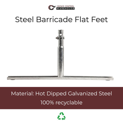 Angry Bull Barricades Metal Interlocking Steel Barricade (8.5 Ft. Heavy Duty, Flat Feet, Grey Powder Coated, Set of 10)