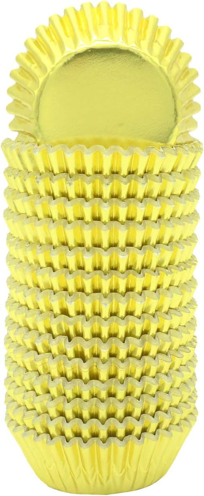 Mini Gold Foil Cupcake Liners, Muffin Baking Cups for Party and More, 300-Count