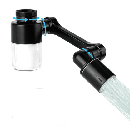 1080°Swivel Faucet Extender, Sink Water Faucet Aerator Extension, kitchen sink faucet, Kitchen Rotating Extension with 2 Mode Splash (Black, Extender with filter)