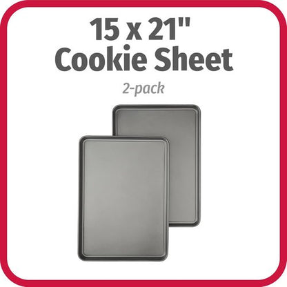 GoodCook Everyday Nonstick Carbon Steel Baking Sheet Set - Extra-Large 15” x 21” Cookie Pans, 2 Pack
