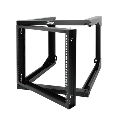 Tecmojo 9U Rack Wall Mount with Swing Gate, 9U Server Rack for 19inch Computer/AV/Data/IT/Media Equipment, Open Frame Server Rack with 24inch Depth, Square&Tapped Holes