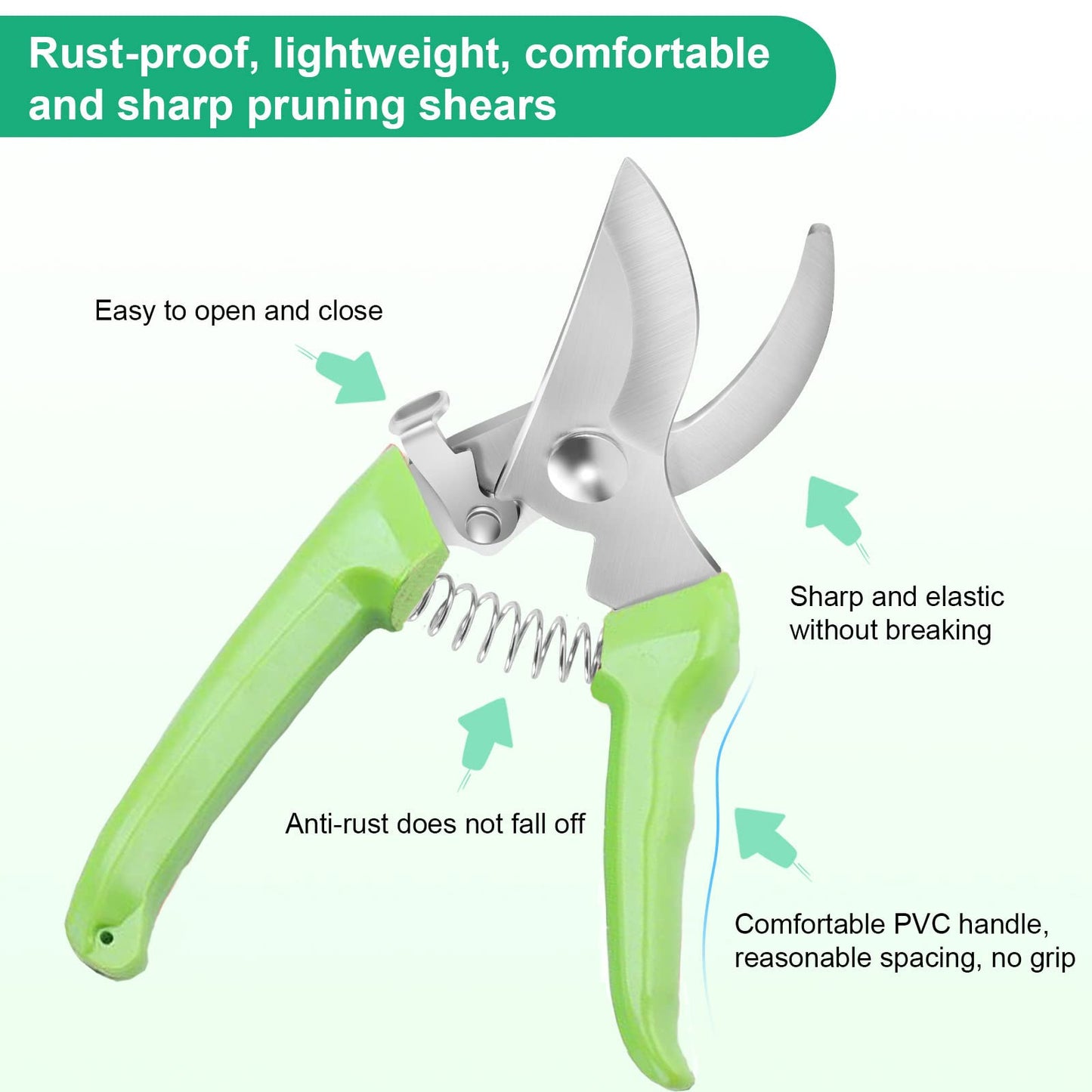 Premium garden shears, meperez pruning scissors gardening tools, pruners for flower, bushes, rose and fruit tree, use for florist, yard and orchard the plant clippers, sharp steel anvil snips