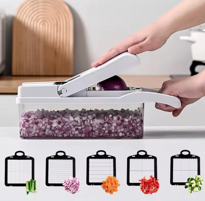 Vegetable Slicer and Chopper, 26-in-1 Kitchen Mandoline, Food Shredder and Dicer, Multifunctional