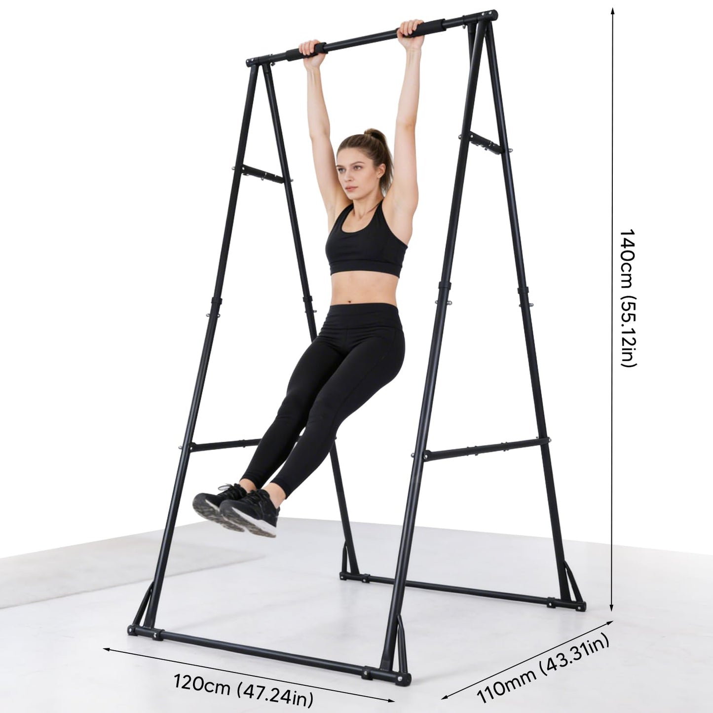 Generic Foldable Pullup Fitness Equipment Adjustable Multifunctional Exercise Rack for Home Gym Strength Training