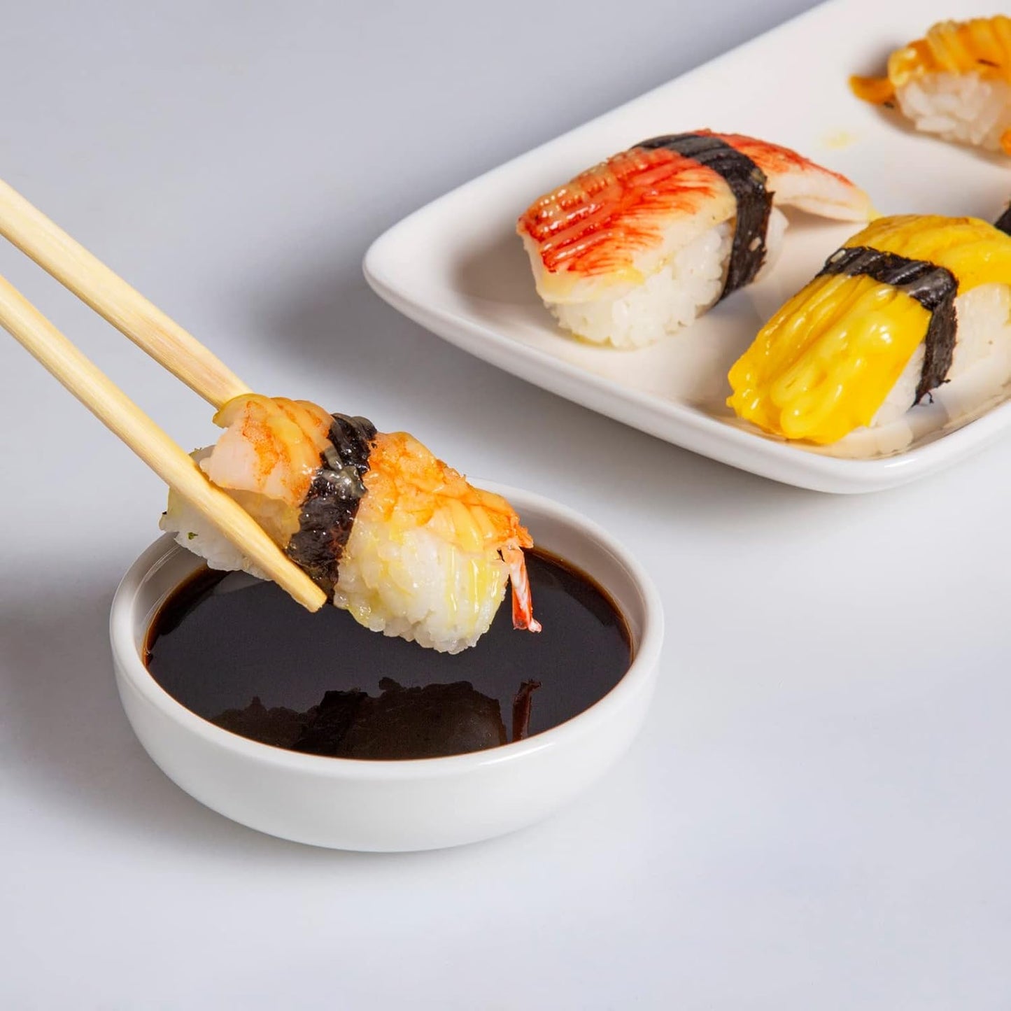 Ceramic Dipping Bowls Set of 6, 3 Oz Mini Pinch Bowls for Soy Sauce, Condiment, Appetizer, Seasoning, White