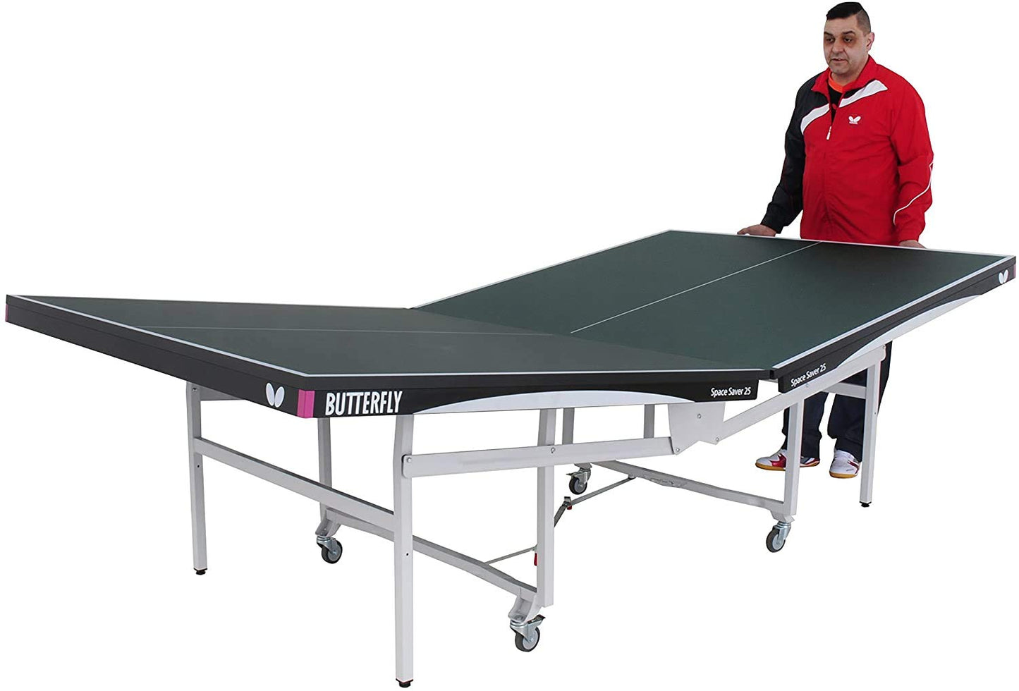 Butterfly Space Saver 22 Ping Pong Table—Indoor Rollaway Table—ITTF Approved Table for Tournaments, Clubs, Or Homes—Professional Ping Pong Net Included—Compact Storage
