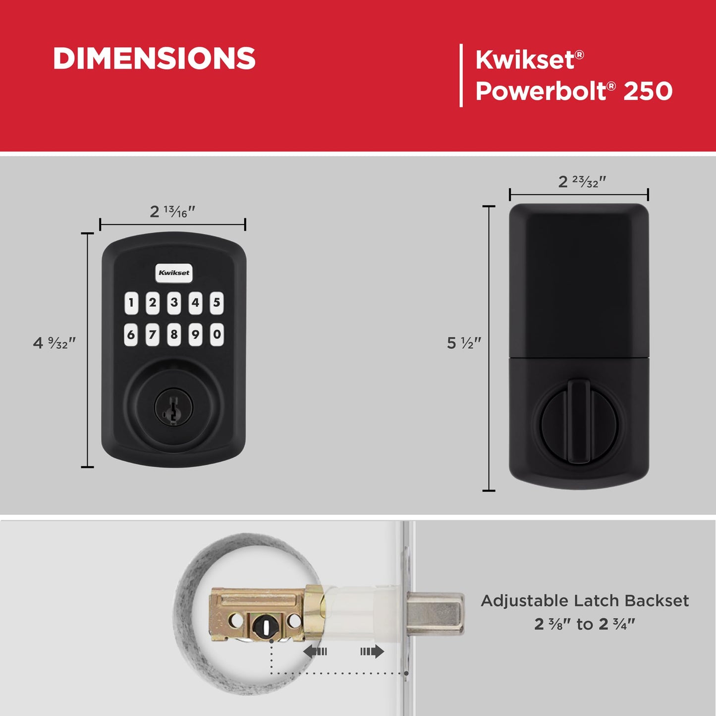 Kwikset Powerbolt 250 10-Button Keypad Satin Nickel Transitional Electronic Deadbolt Door Lock, Featuring Convenient Keyless Entry, Customizable User Codes, Auto Locking