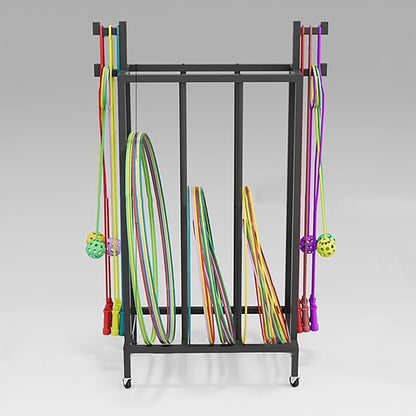 Qiokoith Exercise Rope and Stand Portable Fitness Equipment Organizer for PE Classes and Gyms