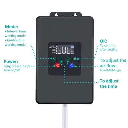 Lewisia Solar Pond Aerator Air Pump Battery with Air Hoses and Bubble Stones Fish Tank Bubble Oxygenator 30W
