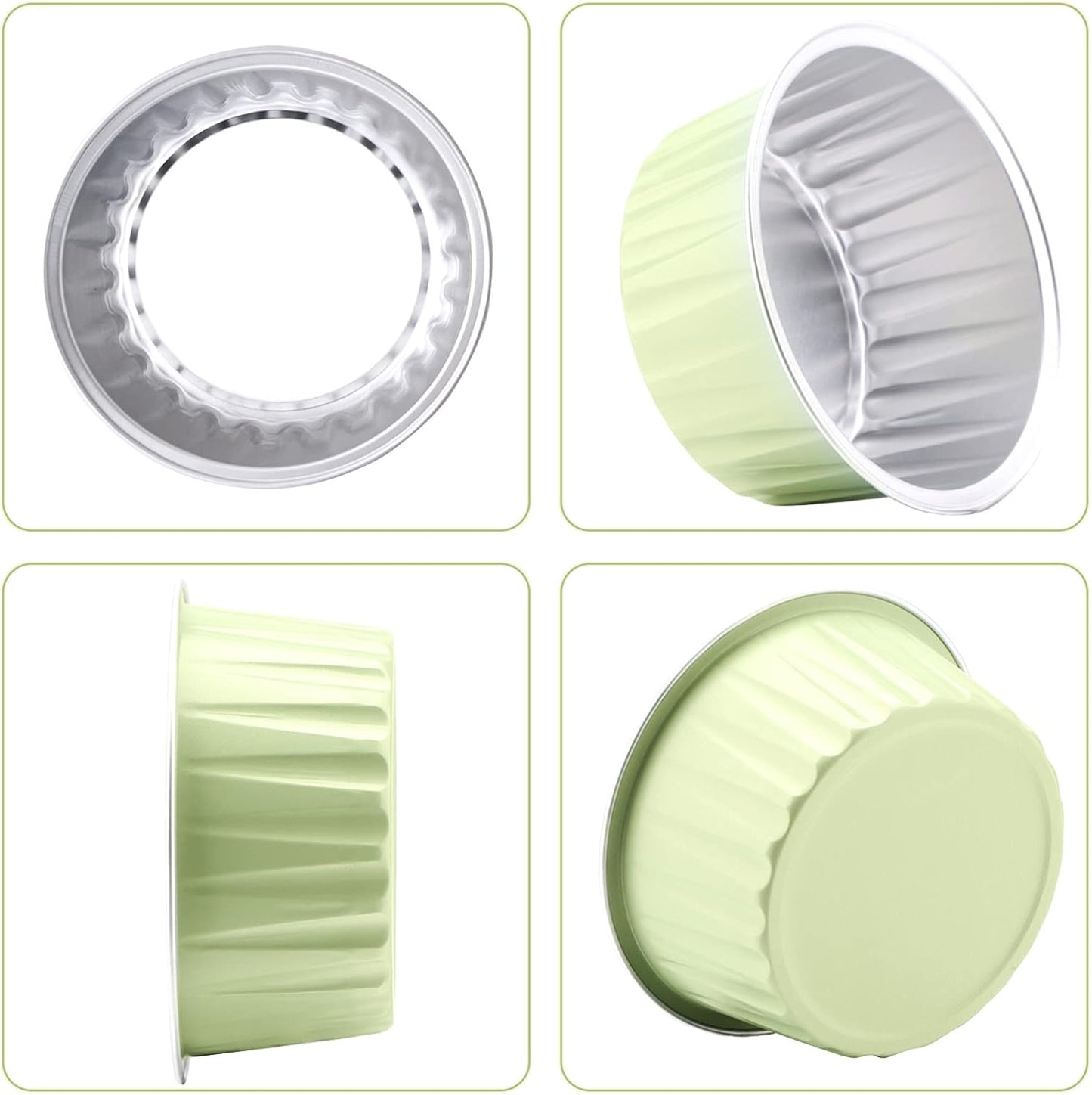 EUSOAR Foil Cupcake Wrappers, 30pcs 5oz Disposable Aluminum Foil Baking Cups with Lids, Mini Cheesecake Pan