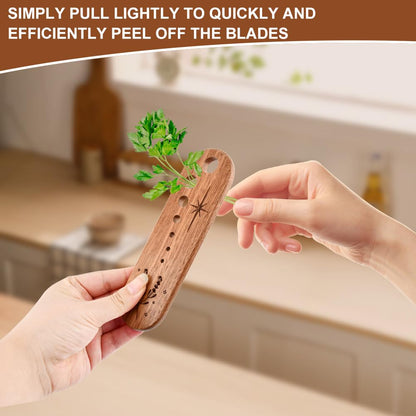 Wooden Vegetable Leaf Separator, 7 Holes Pottery Herb Stripper Tool Supplies, Exquisite Herb Stripper Bowl Gifts with Storage Case for Home Use & Chefs(SIZE:1PC)