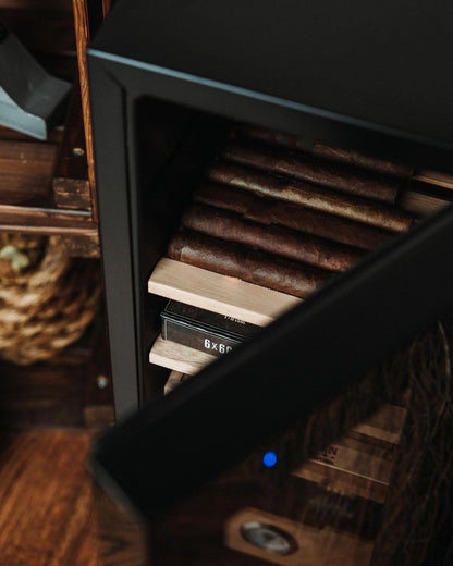 KingChii 33L Electric Cigar Humidors with Temperature Control System, Cigar Cabinet with Spanish Cedar Wood Shelves & Hygrometer, Gifts for Men (4 Layers 250 Capacity)