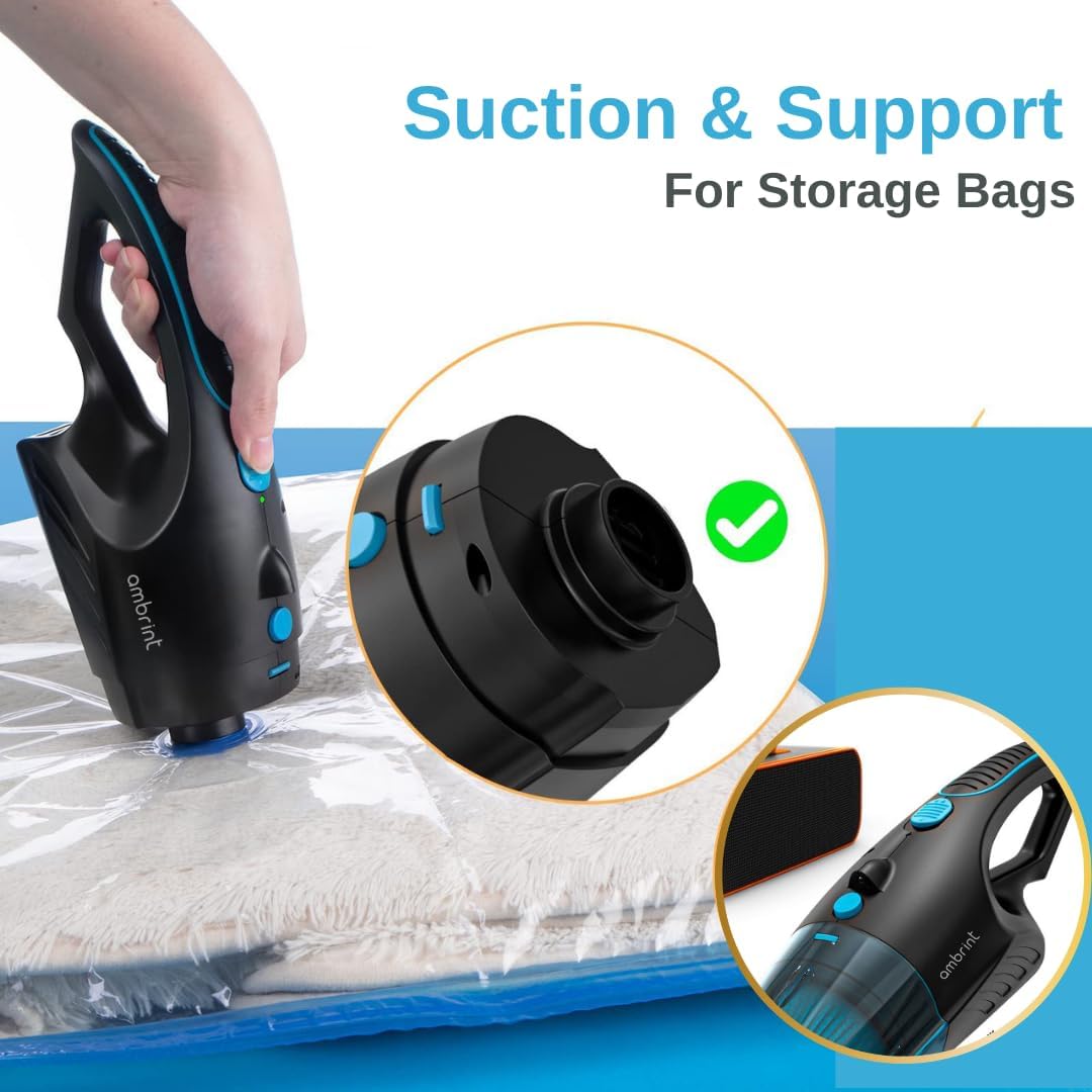 Handheld Vacuum Cleaner, High Suction Power 13000PA Cordless for Cars, Homes, Pets, and Small Spaces