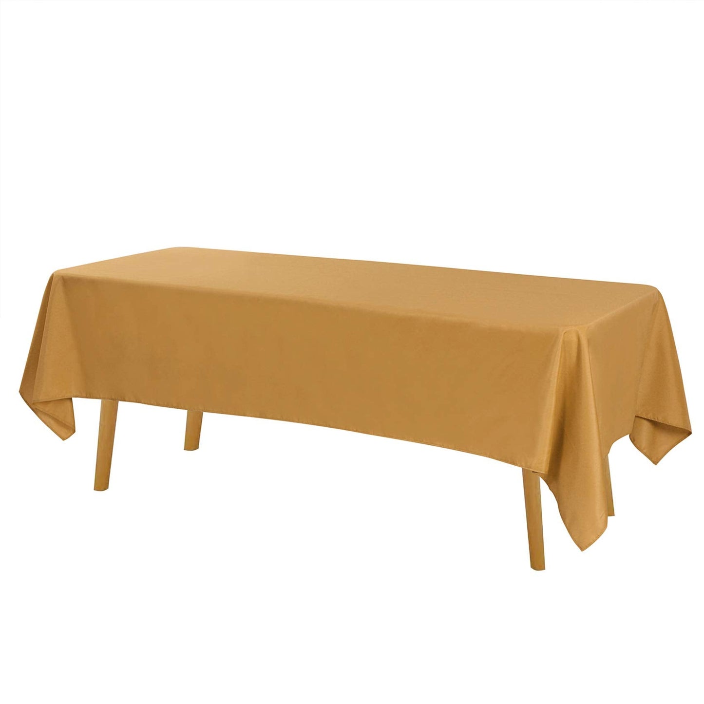 Cupuamon Rectangle Tablecloth 60x120 inch Washable Polyester Fabric Table Cloth for Wedding Party Dining Banquet Decoration（60x120, Gold）
