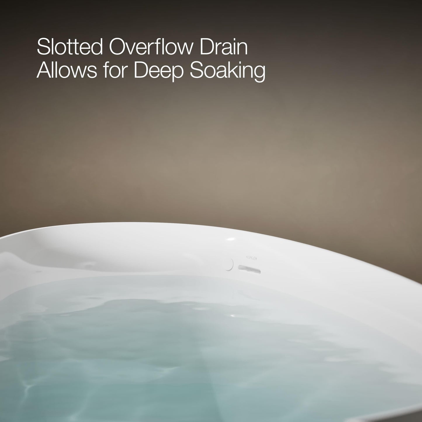 Kohler 8331-0 Veil® 65-3/8" x 36-15/16” freestanding bath, White