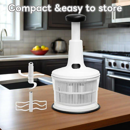 GProME Manual Food Processor -Salsa Maker Hand Chopper Blender As Seen On TV- Meat Masher Mincer-Salad Spinner -Onion Chopper & Dicer for Baby Food, Salad, Herbs, Garlic,BPA Free(Large)