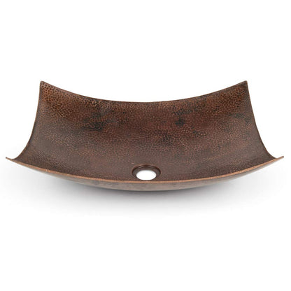 Premier Copper Products VREC18MSDB 18-inch Rectangle Modern Slope Hammered Copper Sink