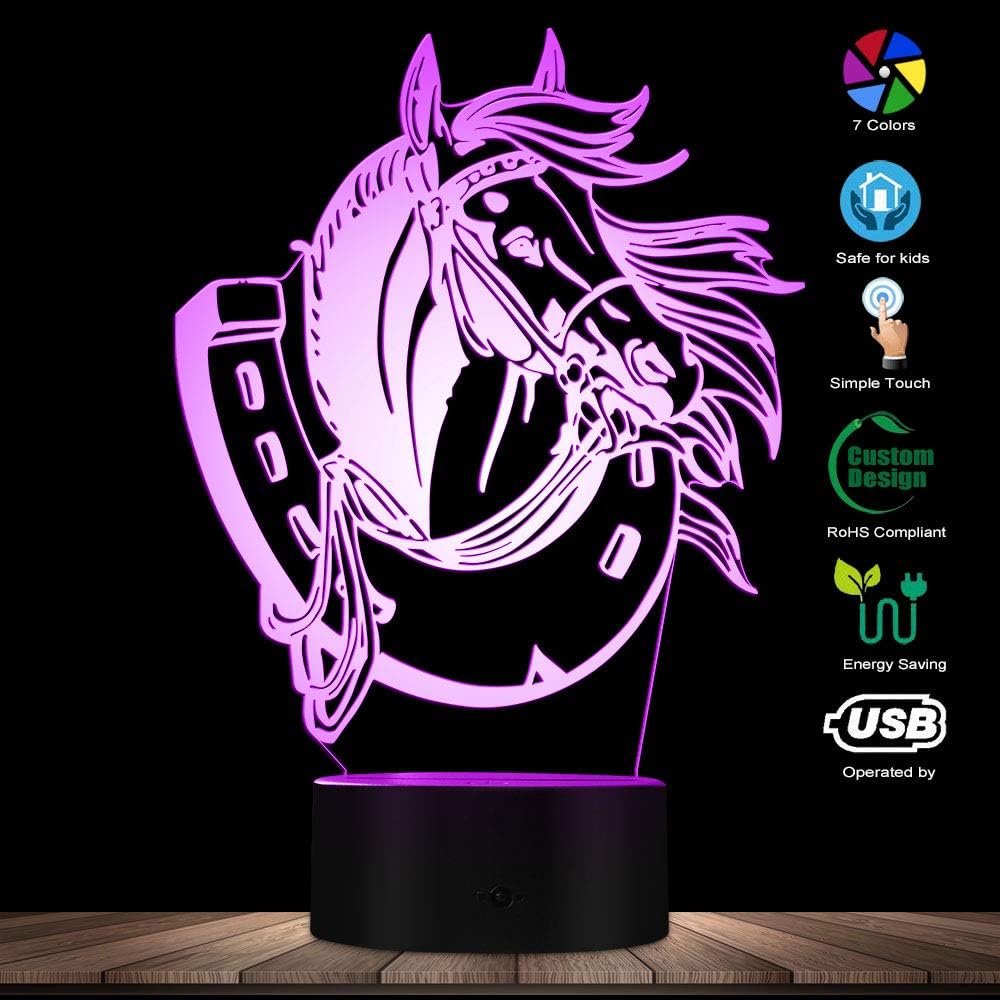 The Geeky Days Horse Modern Lighting - 3D Optical Illusion Light USB Night Lamp for Home Table Desk Decor
