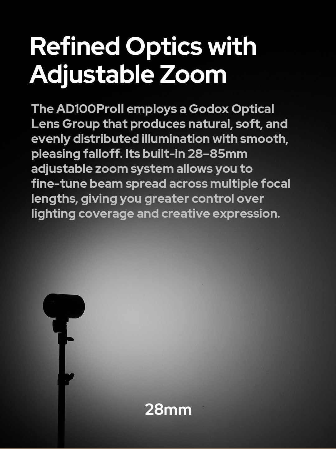 Godox AD100 Pro II AD100Pro II AD100ProII Flash Strobe with AK-R1 Kit, 2.4GHz X System+433Mhz Module/2W LED/10 Brightness Levels/490 Full-Power Pops/0.01–1.5s Recycle Time/USB-C Charging/1-256-1/1