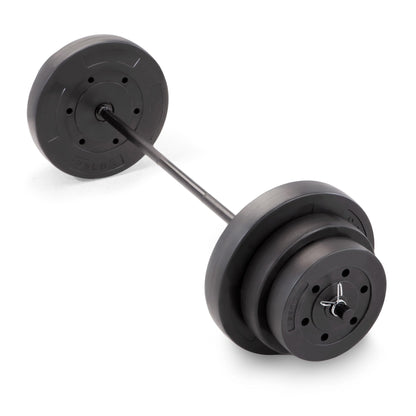 Marcy Pro Standard Weight Bench with 100 lbs Vinyl-Coated Weight Set PM-2084, Flat