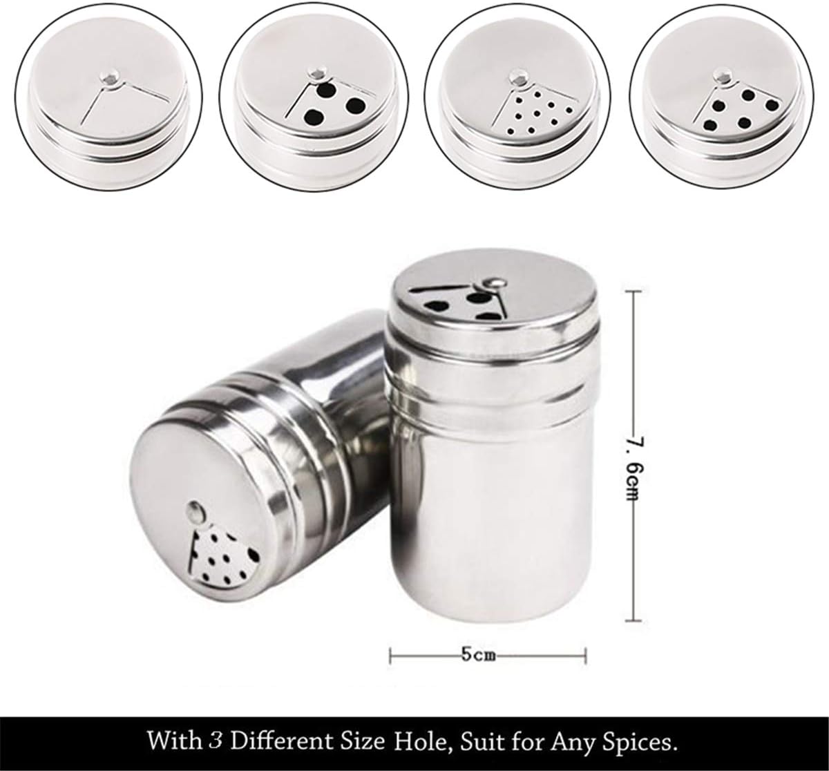 Gift Set Spice Jar with Shaker Tops, Food Seasoning Bottle with Travel Bag, Set of 6 Kitchen Gadget for Camping