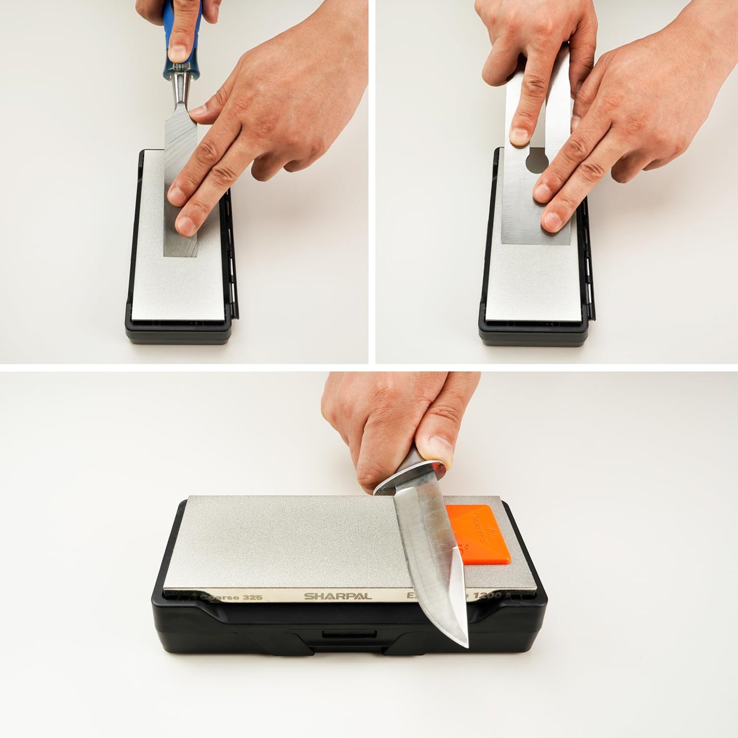 SHARPAL 156N Double-sided Diamond Sharpening Stone Whetstone Knife Sharpener | Coarse 325 / Extra Fine 1200 Grit | Storage Case with NonSlip Base & Angle Guide (6 in. x 2.5 in.) Mothers Day Gifts
