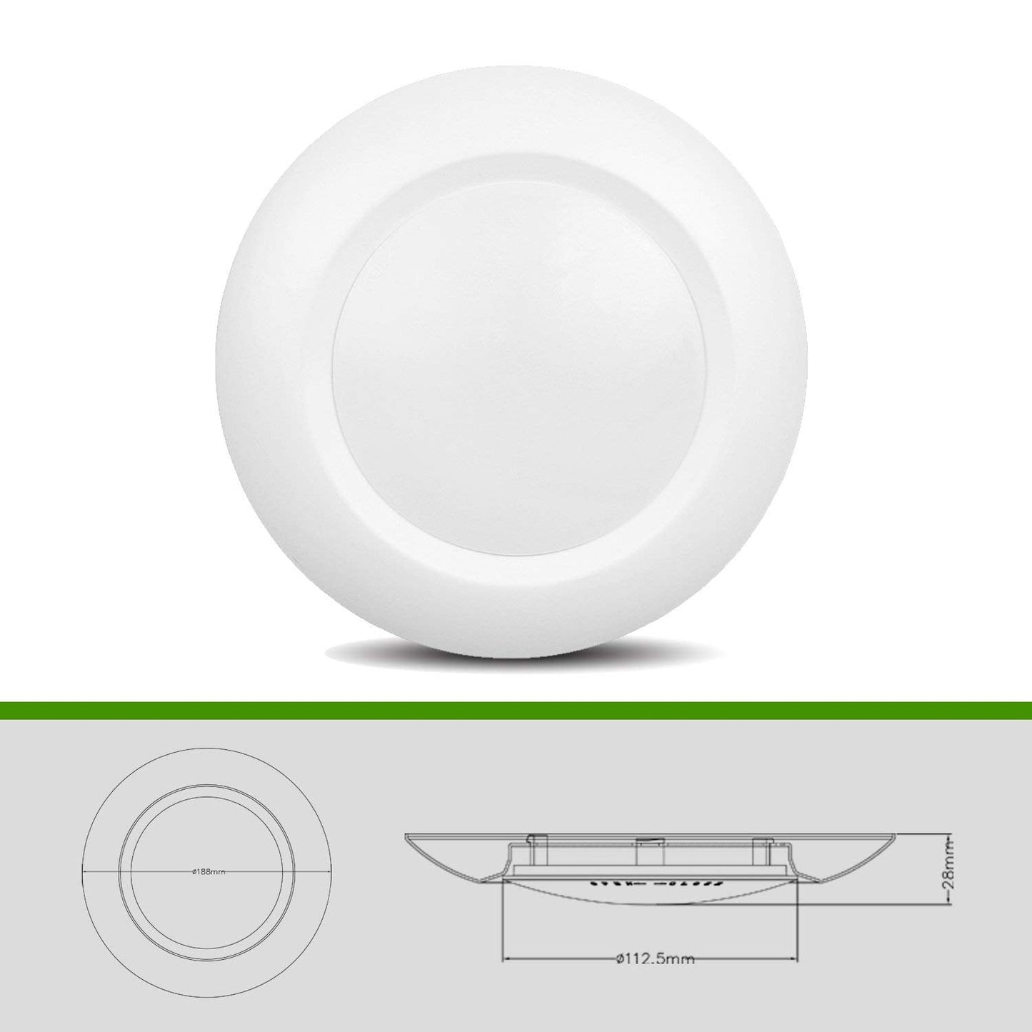 JULLISON 20 Packs 4 Inch LED Low Profile Recessed & Surface Mount Disk Light, Round, 10W, >600 Lumens, 4000k Cool White, CRI80, DOB Design, Dimmable, ETL Listed, White …