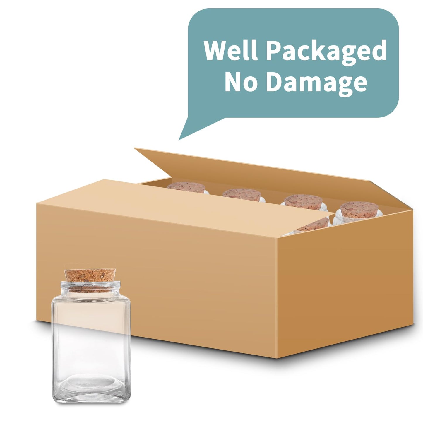 ELAORY 12 Pack Small Glass Jars With Lids, 3.4 oz Mini Bottles With Cork, Twine and Labels for Favors, DIY Crafts, Candy, Potion