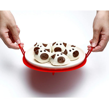 JOUDOO 2 Pcs Silicone Steamer, Durable Vegetable Steamer Basket Insert for Pressure Cookers, Microwavable, Multicookers