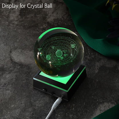 IFOLAINA Multicolor LED Light Base Show Stand, Square Display Plate, 9 Lighting Modes for 3D Crystal Art