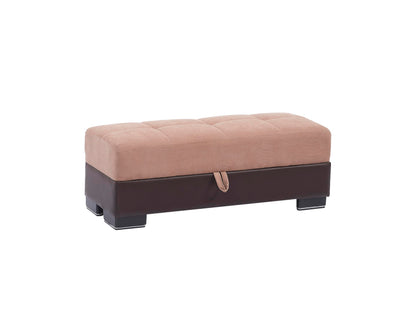 Ottomanson Convertible Storage Ottoman Bench with Lift-Top – Rectangular Bedroom End-of-Bed Storage Bench for Blankets, Living Room Footrest & Extra Seating, Beige