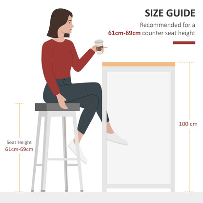 HOMCOM Modern Bar Table Counter Height Dining Table with 3 Storage Shelves for Kitchen, Dining Room, Living Room, White