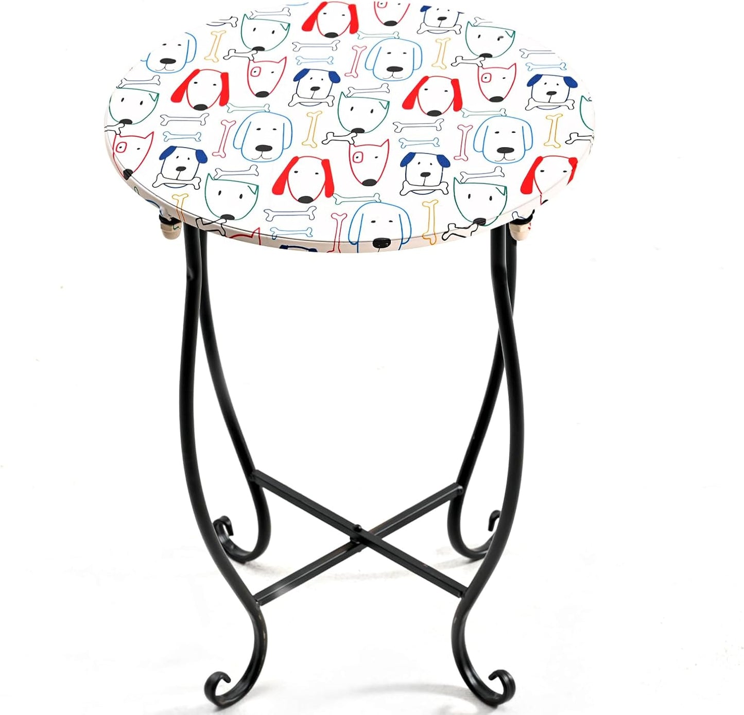 Taofwter 14" Side Tables for Patio, Indoor Outdoor Metal Side Table for Poolside Bistro Balcony Yard Porch Bedside