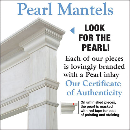 Pearl Mantels ARYB56120 Bold Yet Unpretentious and Homey Wood Mantel Surround, 56", Unfinished