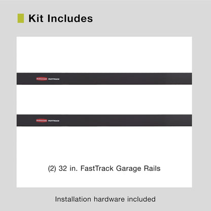 Rubbermaid FastTrack Wall Mounted Storage System - 48" Horizontal Rail | 2-Pack Holds 1750 lbs Each