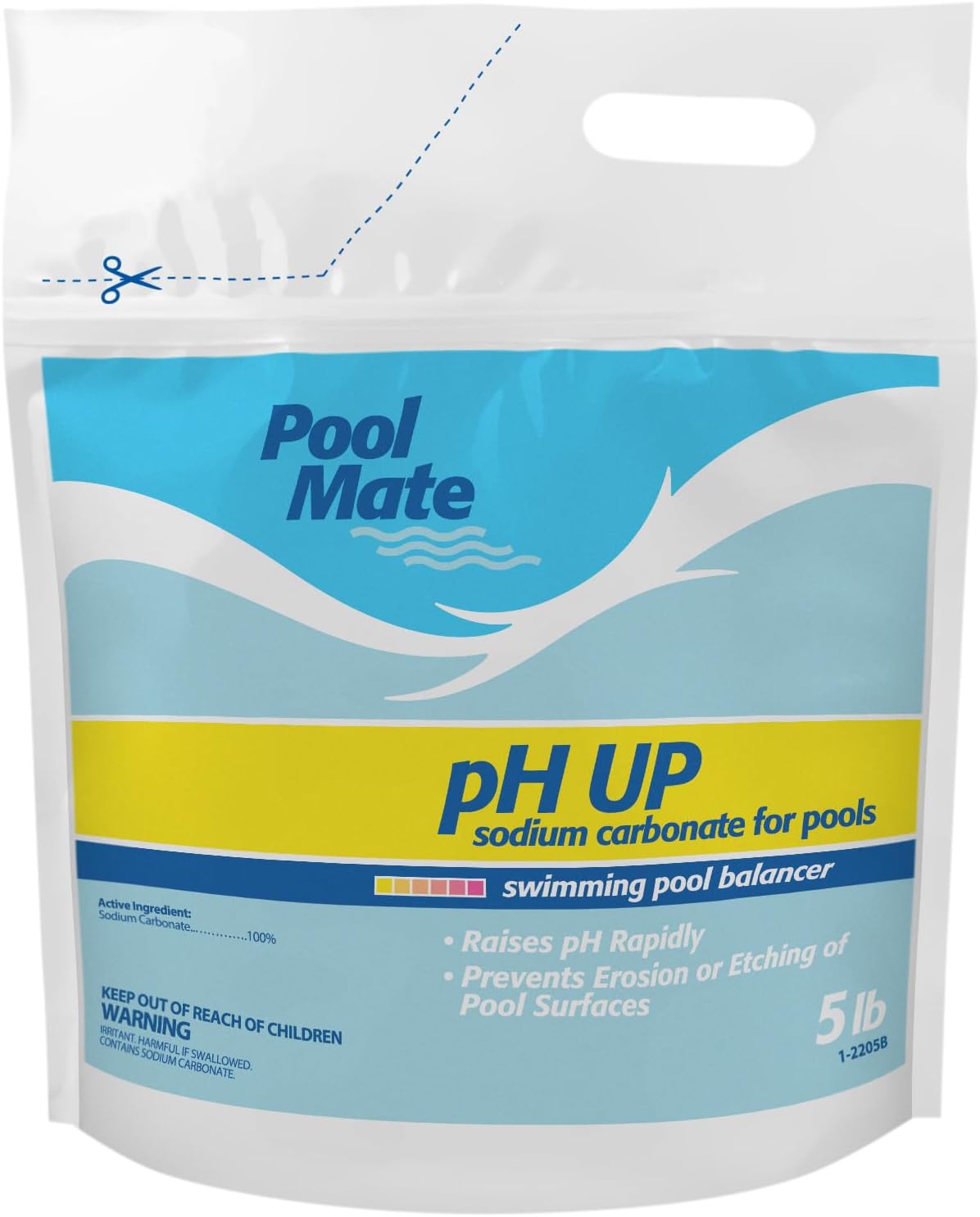 5-Pounds 100% Pool Mate Premium pH Up for Pools, Sodium Carbonate