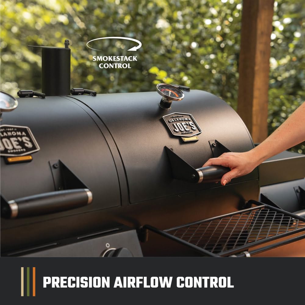 Oklahoma Joe's Canyon Combo Dual Fuel 3-Burner Propane Gas and Charcoal Smoker and Grill with 1031 sq. in. Cooking Area in Black