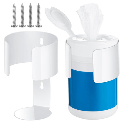 Maxcheck 2 Pcs Wall Mount Wipe Holder Heavy Duty Wall Bracket White Container Dispenser Rack for Makeup Remover Wipes in Rooms Home Office Restroom