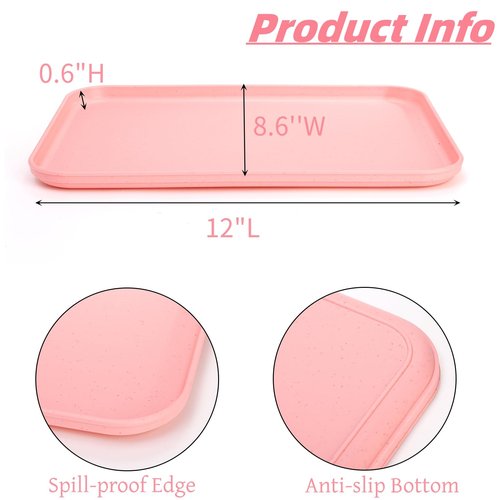 Lyellfe 10 Pack Plastic Art Trays, Stackable Activity Crafts Organizer Tray, 12 x 8.6 Inch Fast Food Cafeteria Serving Platter for DIY Projects, Painting, Beads