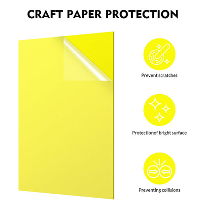 Frddiud Laser Engraving Blank ABS Double Color Plastic Sheet, 11.8x6.49x0.05 inch Materials Double Color Plastic Sheet for Interior Signs, Badges, DIY Carving Pack of 12 (Yellow)