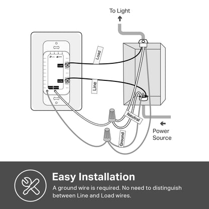 Kasa Matter Smart Dimmer Switch: Voice Control w/Siri, Alexa & Google Assistant, UL Certified, Timer & Schedule, Easy Guided Install, Neutral Wire Required, Single Pole, 2.4GHz Wi-Fi, 3-Pack