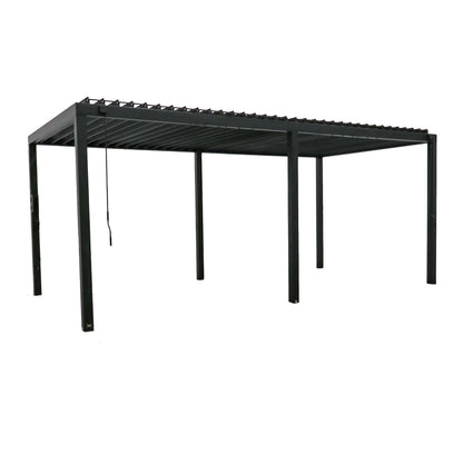 Backyard Discovery Sarasota 20' x 10' Galvanized Steel Louvered Pergola Kit with Adjustable Roof, Shade, Rain Protection, High-Wind Rating, Gutter System for Outdoor Patio, Garden, Deck, Entertaining