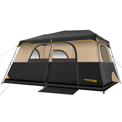 FanttikOutdoor Zeta C8 Pro Max Instant Cabin Tent 8 Person Camping Tent Setup in 60 Seconds with Rainfly & Windproof Portable with Carry Bag for Family Camping & Hiking, Upgraded Ventilation, Khaki