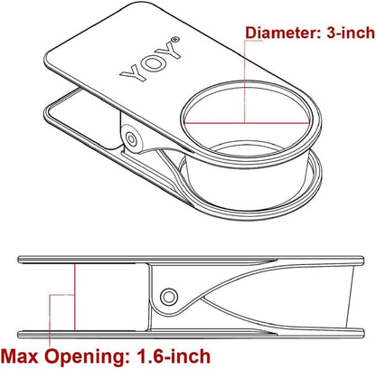 2 Pack YOY Drink Cup Holder Clip - Table Desk Side Water Glass Beer Bottle Beverage Soda Coffee Mug Holder Cup Saucer