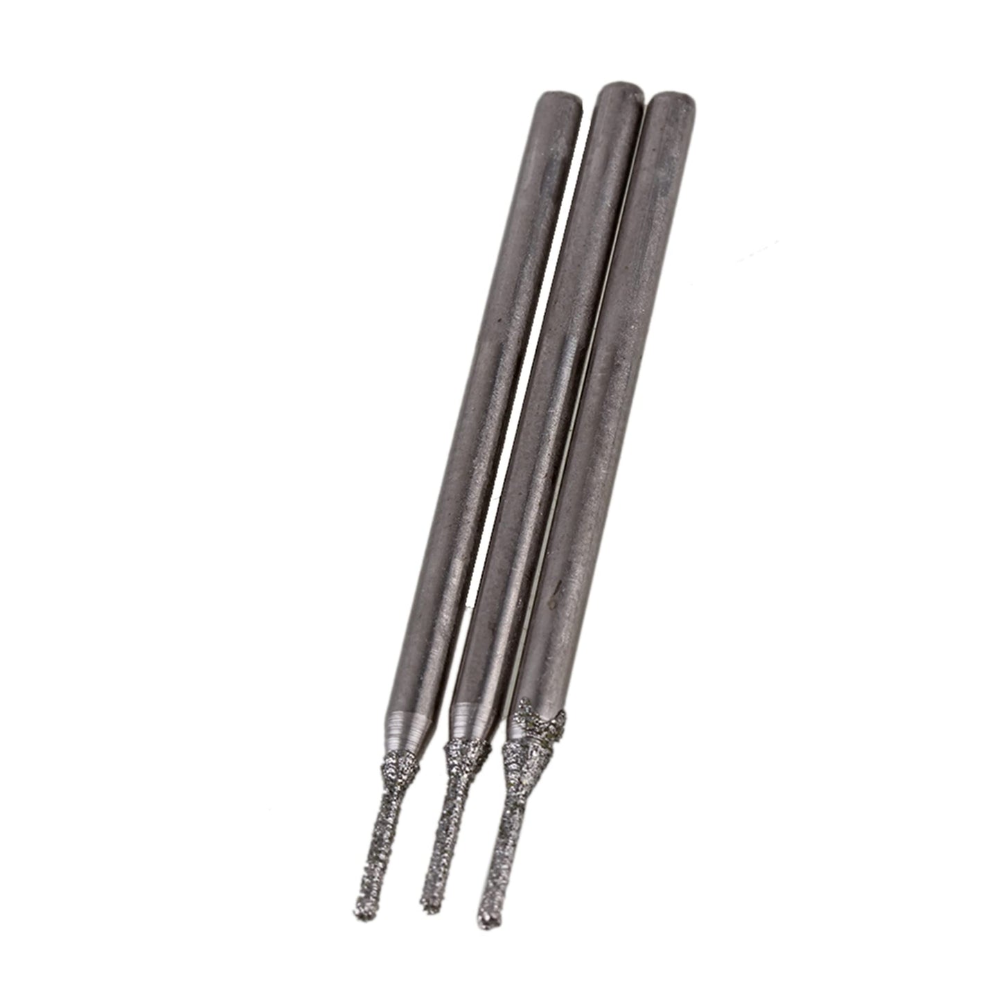 BQLZR 1mm Silver Gemstones Diamond Burrs Engraving Drill Bits Jewelry Jade Carving Drill Hole Tools Pack of 100